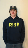 Nike RISE Hoodie - Navy with Volt