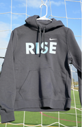 Nike Youth RISE Hoodie - Gray with Turquoise
