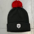 Nike Beanie - Black with Red Pom Pom
